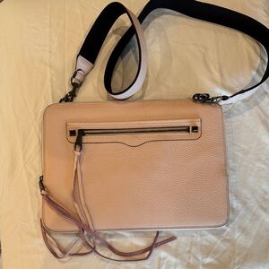 Rebecca minkoff pink computer cross body bag